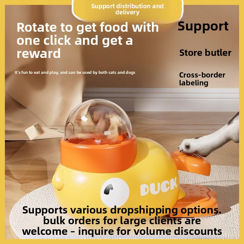 Quacky Duck Pet Feeder Toy - Fun Interactive Treat Dispenser for Cats & Dogs