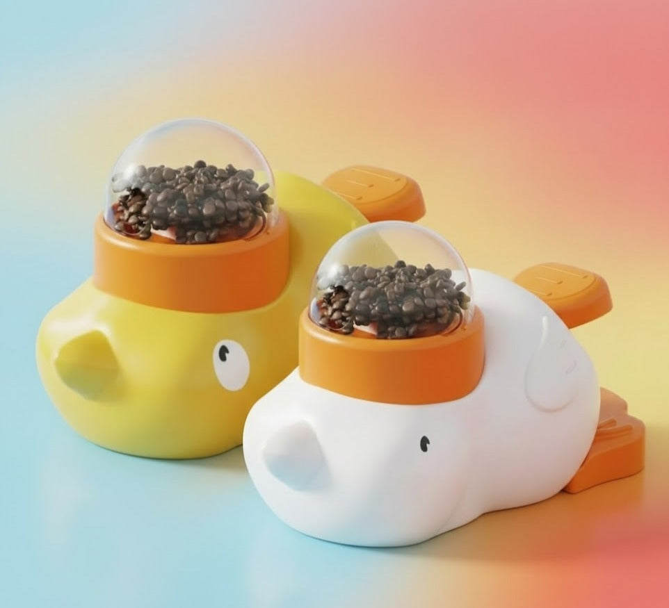 Quacky Duck Pet Feeder Toy - Fun Interactive Treat Dispenser for Cats & Dogs